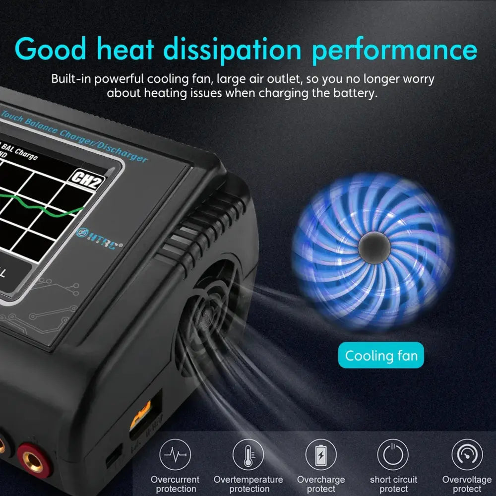HTRC L6X2/T240 chargeur d’équilibre écran tactile double canal C150/C6 chargeur Lipo déchargeur pour batterie NiMH LiHV