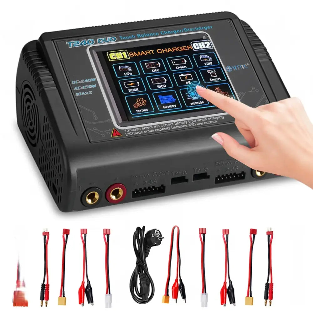 HTRC L6X2/T240 chargeur d’équilibre écran tactile double canal C150/C6 chargeur Lipo déchargeur pour batterie NiMH LiHV