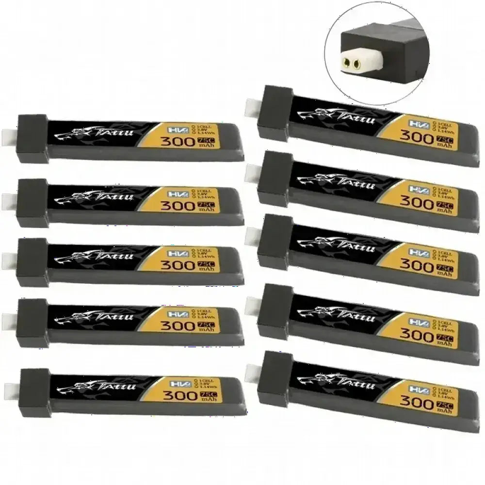 Mise à niveau de la batterie Lipo TATTU 75C 1S 300mAh 3.8V pour hélicoptère RC quadrirotor FPV pièces de Drone de