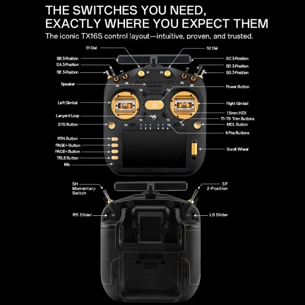 Radio contrôleur RadioMaster TX16S MK3 MAX 2.4G/900M 16CH ELRS en stock pour drone FPV quadricoptère