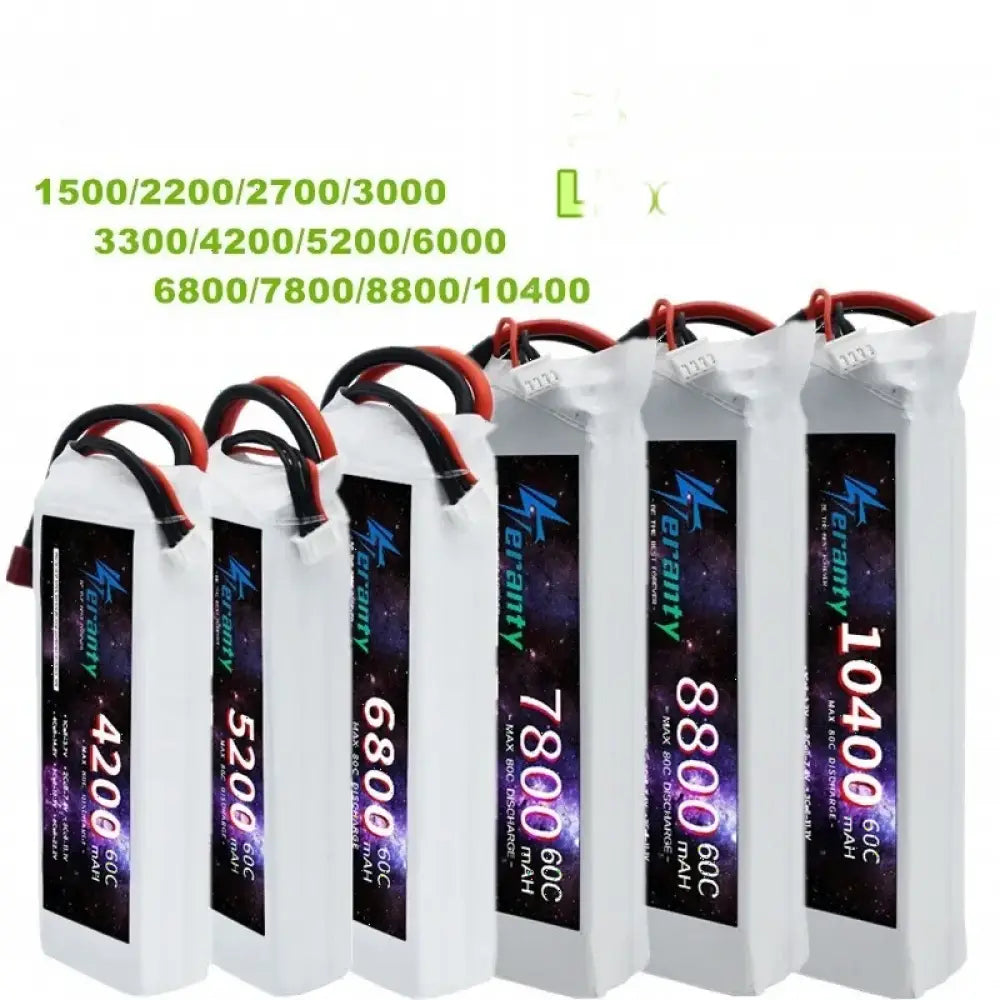 TERANTY 3S Lipo batterie 11.1V 1500/2200/2700/3000/3300/4200/5200/6000/6800/7800/8800/10400mAh pour bateau d’avion de